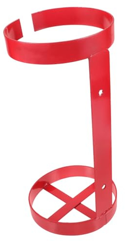 Supporto per Estintore in Ferro, Fissaggio a Parete per Auto e Barca | Capacità 5-6kg, Struttura Doppio Anello, Montaggio Semplice, Colore Rosso, Uso Stabile