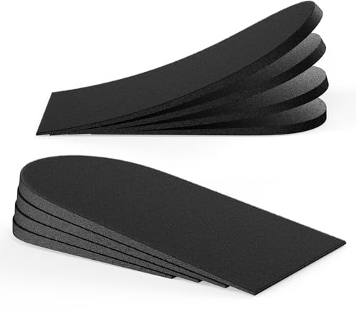 Bukihome plantilla espolon calcaneo, taloneras para zapatos, alzas para zapatos hombre/mujer, 4 capas ajustables para taloneras fascitis plantar, espolones calcáneos (Black, M: 39-42,5)
