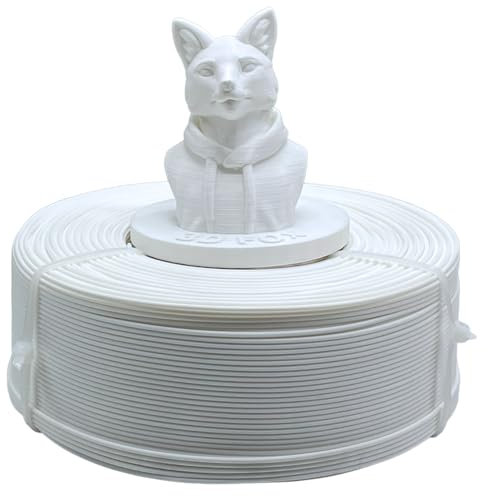 3D Fox PETG Filament 1,75 mm, 3D Druckmaterialien Weiß 1kg, Präzises, Hohe Qualität & Zuverlässigkeit, Ideal für FDM 3D Drucker, REFFIL