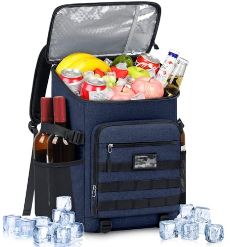 NEWHEY Insulated Cooler Backpack 30L Waterproof Leakproof Lunch Bag Large Capacity Tactical Thermal Picnic Backpack Durable Lightweight Cool Bag for Outdoor Work Camping Beach Hiking