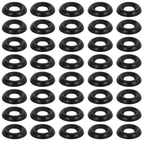 PATIKIL 100Pcs Arandelas de Copa, M8 Arandelas de Roseta de Acero Inoxidable con Cabeza Avellanada, para Tornillos, Piezas de Accesorios Mecánicos, Modelos de Bricolaje, Negro