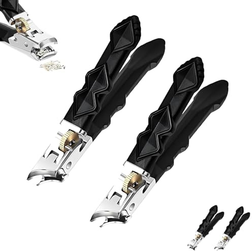 Vianys OrthoClip, GooWebs OrthoClip, Vianys OrthoClip Clipmaster, ultrascharfer Nagelknipser aus Edelstahl mit großer Öffnung, spritzwassergeschützt, breite Backenöffnung, langer Griff for Senioren(Ob