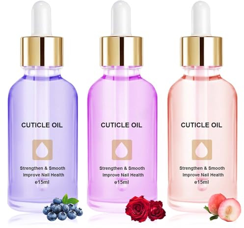 LOPHE Olio Unghie Cuticole, 3PCS Olio per la Cura di Unghie con Olio di Jojoba, Vitamina B, Cheratina, Idratante e Rigenerante, Vegan e Naturale–Aroma Fruttato, 15 ml(B)