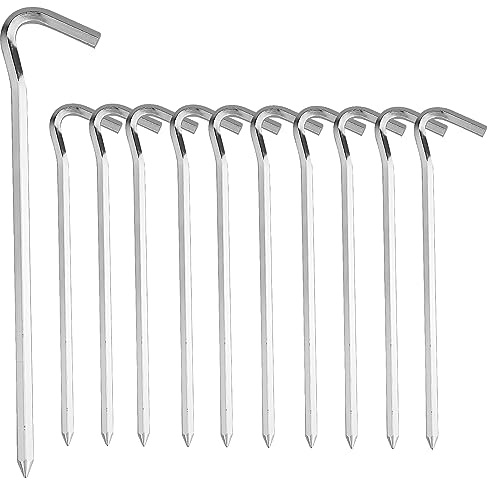 10 picchetti per tenda, 18 cm, in metallo, Campeggio Picchetti in Alluminio, picchetti da campeggio, per alpinismo, pesca, picnic, pavimenti (7 pollici)