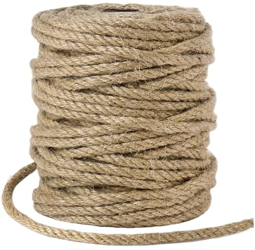 QAUUCP Corde De Jute Ficelle de Jute en Toile Naturelle Corde Chanvre Fournitures for événements et fêtes(5mm 100M)