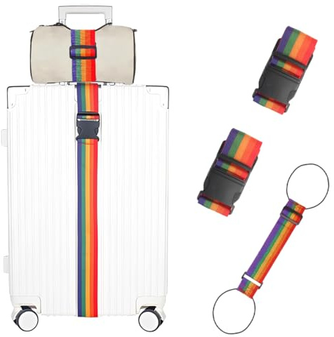 ROKZELT 3 Piezas Travel Cinta para Maletas de Viaje. Correa Maleta Resistentes Cinta Maleta Seguridad. Fáciles de Ubicar Correas Maletas Viaje correas de maleta, correas ajustables antideslizantes