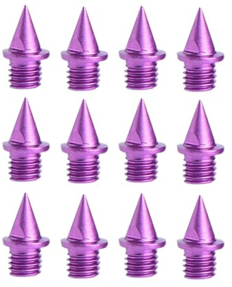 Baoblaze 12 Piezas Clavos para Zapatillas de Atletismo Reemplazo de Púas para Zapatos de Aluminio Carbono 1/4 Pulgadas Apto para Campo, Violeta