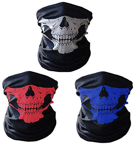 CBValleyol 3 Piece Multifunctional Motorcycle Face Mask,Breathable Seamless Tube Face Shield Ski Mask