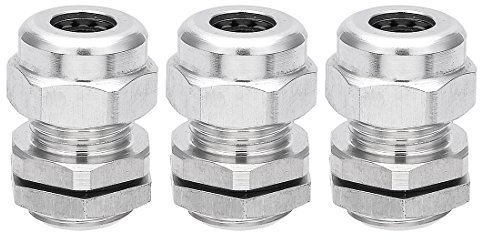 Aexit 3 UNIDS M16 * 1.5 Metal Conector Impermeable Sujetador Contratuerca Cable de Llenado Cable Rango 4-8mm Longitud (model: V5961VIIO-7011WA) de Rosca 8mm