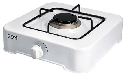 EDM 07419 Cocina de Gas Esmaltada con 1 Fuego, Blanco.