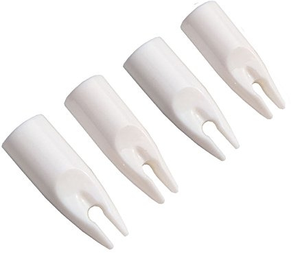 SHARROW 50pcs Archery Arrow Nocks Plasti Nock Arrow Tails Replacement Nock for 8mm Diameter Arrow Shaft End Accessories (White)