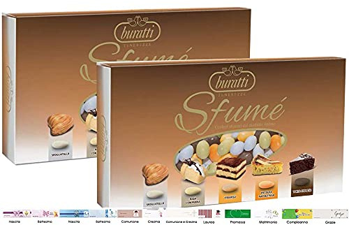 Confetti  Sfumè  Marrone Buratti 2 kg + 100 Bigliettini Bomboniera confettata