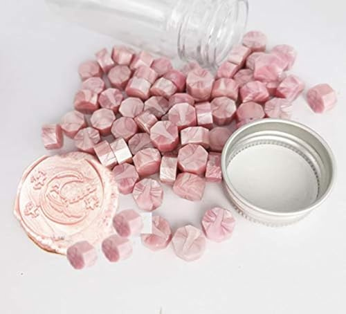 Iteal 80 Stück Metallic Champagner Rose Siegelwachs Perlen Wachssiegel Stempel Schmilzt schöne Siegelwachs Hochzeit Einladungen Weihnachten Geschenkkarten Umschläge Geschenkverpackungen Siegelset