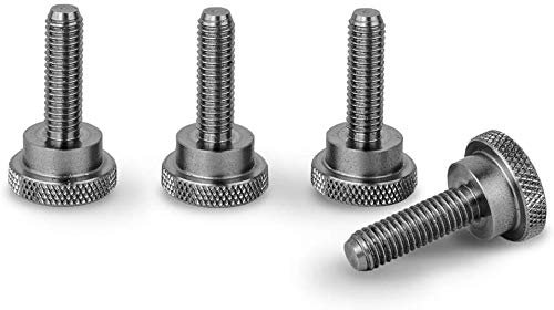 PrecisionGeek Stainless Steel M5 × 19 mm Knurled Shoulder Thumb Screws – 16 mm Head, 24 mm Total Length – Set of 4 for DIY, Electronics