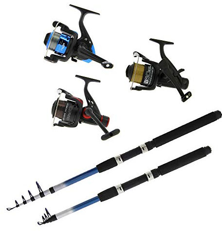 G8DS Anglerset, 2,4m Teleskoprute + eine 1,8m Teleskoprute, CKR50 Rolle, Sar20 Rolle und TT60 Rolle, Camping, Angeln, Outdoor, Freizeit