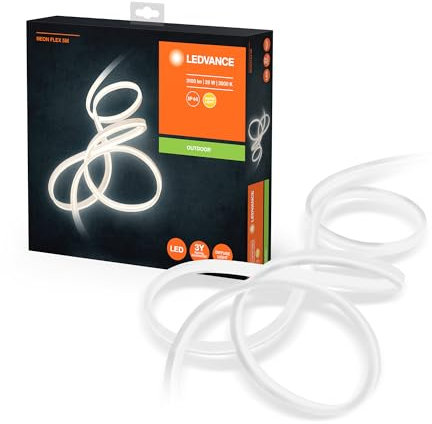 Ledvance LED Lichtschlauch für Innen und Außen, 5 Meter Länge, als Wohnraum- oder Gartenbeleuchtung, flexibel und biegsam, 29W, 1700 Lumen, Warmweiß (3000K), Schutzart IP65, NEON FLEX