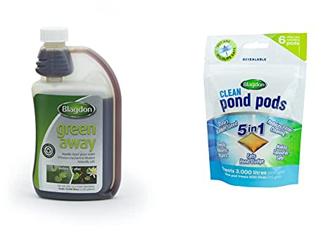 Blagdon Green Away for Ponds, Clears Green Water & Algae, 500ml, Reduces Filter Cleaning & Feeds Aquatic Plants