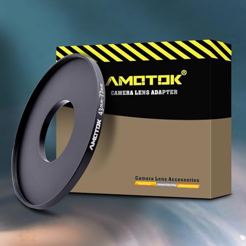 43 mm Objektiv auf 77mm Kamera-Filterring,kompatibel mit Allen 43mm Kameraobjektiven auf 77mm UV-CPL-ND-Filter-Zubehör und Gegenlichtblende.Hergestellt aus CNC-gefrästem(43-77mm)
