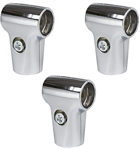 3 X 25mm (T Style) Display Rack Clamp Tee Rod Pole Support Bracket Connector Inner Diameter 25mm/0.98 inch Strong Hold for The Shower Rod Drying Rack Scaffold Composite Pipe Fittings Tube Pack of 3