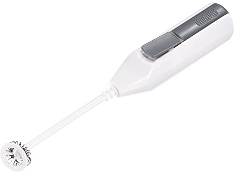 sourcing map Milchaufschäumer Elektrisch Stab Schneebesen Elektrisch Weiß | Tragbarer Mini Mixer, Batteriebetriebenes Rühren, Für Kaffee Latte Macchiato Cappuccino Schlagen
