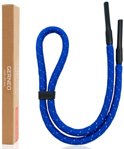 GERNEO® – Originale – Fascia galleggiante in neoprene – strisce riflettenti – diversi colori – regolabile con cavo – fascia per occhiali sportivi impermeabile & tenuta salda, Blu, Taglia unica