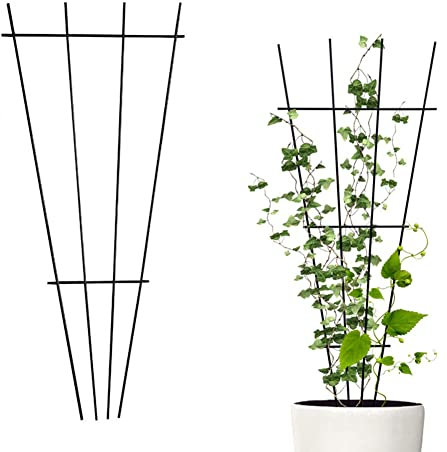 ZYWUOY 2 Stück Pflanzkübel Rankgitter, DIY Garten-Pflanzenstütze 30 x 40 cm Metall Pflanzen Rankhilfe Blumen Rosen Kletterhilfe Topfpflanzen-Rankhilfe für Garten Zimmerpflanzen Blumen Rebe Efeu