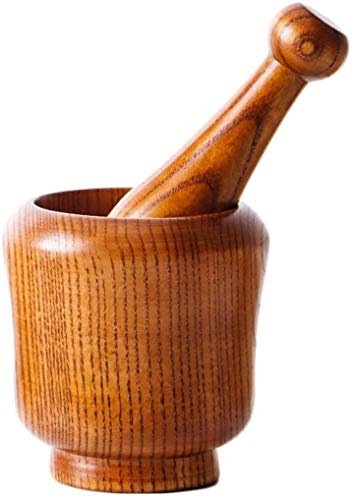 RWRAPS Juegos de mazo de mortero Mortero y mazo Fabricados en Madera Maciza con un diseño de Limpieza fácil, Duradero, Ligero y Natural para Hierbas, Especias