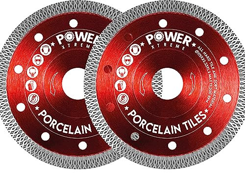 Power Xtreme 115mm Diamond Cutting Discs for Angle Grinder | Pack of 2 – Fast, Clean Cut on Porcelain, Concrete, Tiles, Stones, Marble and Ceramics
