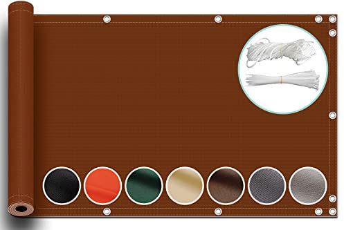 ZQXFZ Sichtschutzzaun 120x400cm terassendeko Oxford-Stoff Staubdicht, Uv-Schutz Balkon-Verkleidung Terassen Sichtschutz -Rost Rot.