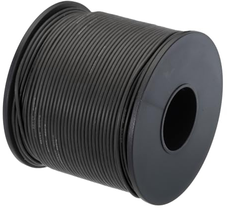 QUARKZMAN 26AWG Kabel Elektrischer Draht 0,13 mm² Verzinntes Kupferkabel 75 Meter, Stromkabel Hohe Temperatur Leitung Erdkabel Litzenkabel Verlängerungskabel für Kfz Kabelkanal, Schwarz