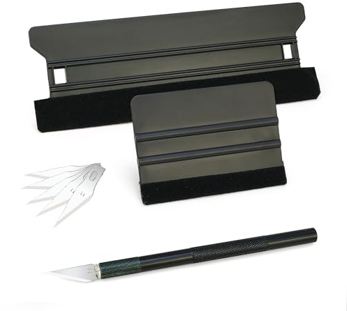 CARTINTS Wallpaper Tools, Efficiently Application Kit for Vinyl Wrap Window Tint, 8.3IN+4IN Felt Squeegee and Precision Art Knife & 5Pcs Blades Replacement