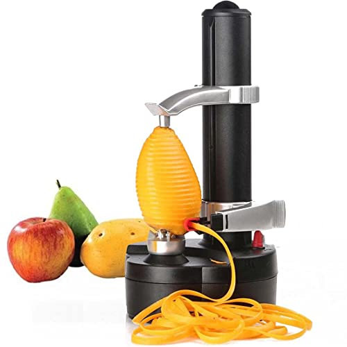 Peladora, pelador eléctrico de frutas, pelador de piel de tomate, patata y verduras, herramienta de pelado de cocina de acero inoxidable for hogar y comercial, negro/851 (Color : Black)