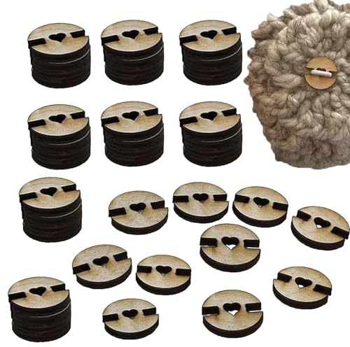 50 Reißverschlüsse – -Pompons, Bastelzubehör, Näh-Pom-Halter, Häkel-Pom-Pom-Werkzeug für Strickmützen, 2,5 cm, Holzfarbe