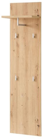 Lomadox Garderobenpaneel Wandgarderobe Garderobenleiste Garderobenhaken Kleiderstange Hutablage Eiche braun 40x158x29,5 cm