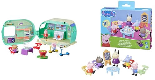 Peppa Pig Peppas Wohnanhänger Spielset & Peppas Spielgruppe Spielset