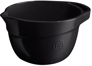 Emile Henry Bol de Préparation 2,5 L – Céramique Haute Résistance HR® – Mélange Facile et Versement Précis – Coloris Truffe – Fabriqué en France