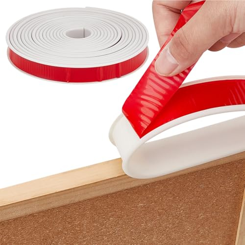 MAYJOYDIY 6 m U Förmige Kantenleiste 27 mm Breit Weiß Weich Selbstklebend Furnierkantenbesatz Flexibler TPE Möbelkantenschutz Für Arbeitsplatten Tische Schränke Reparaturmöbel