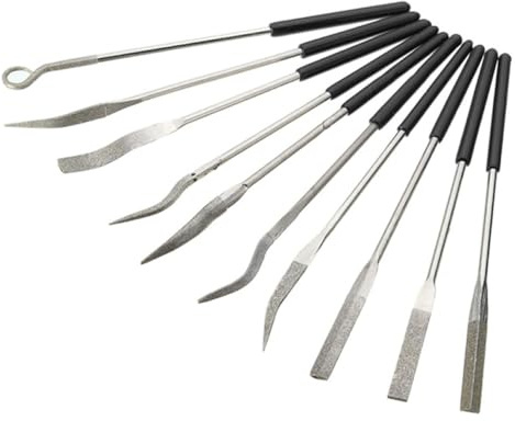 10 Stück Diamant Nadelfeilen Set, Kleine Diamantfeile Feilenset Handwerkzeuge Schleifwerkzeug für Metall, Juwelier, Holz, Kunststoff