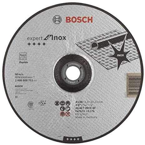 Bosch Professional 1x Trennscheibe Gerade Expert for Inox - Rapido (AS 46 T INOX BF, Ø 230 mm, 1.9 mm, Zubehör Winkelschleifer) (Packung mit 10)