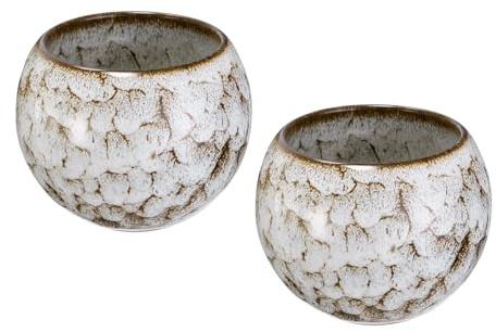 sourcing map 2pcs Chinese Japanese Ceramic Teacups 5.07 oz Handmade Gong Fu Tea Set Ceramic Glaze-Changed No Handle Small Tea Cup for Mate Tea Coffee Wine Drinks Home and Gifts, Beige