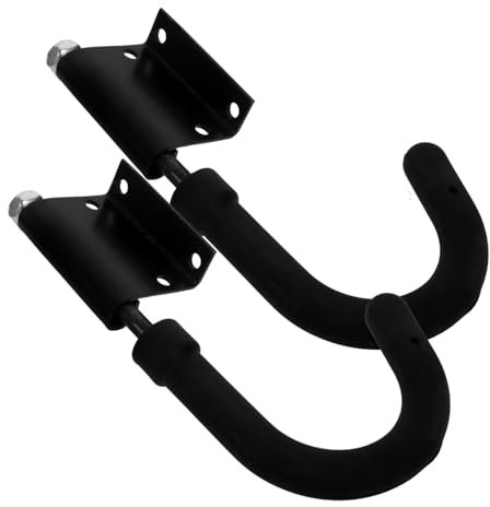 NULYLU 2Pcs Heavy Duty Ladder Hooks for Roof Extension Ladder Accessories, Sturdy Stainless Steel with Rubber Grip, Easy to Install Outdoor Hook Set