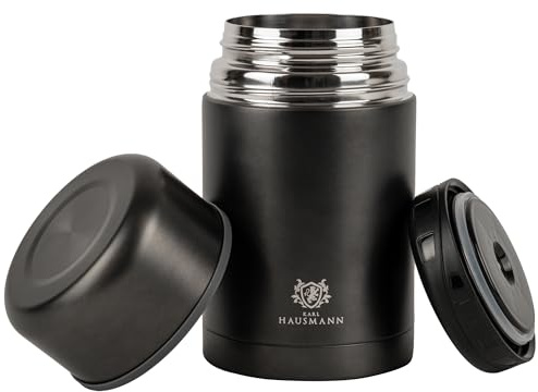 KARL HAUSMANN Gobelet isotherme - 750 ml - En acier inoxydable - 12 h chaud et 12 h froid - Récipient à soupe isotherme à emporter - Récipient alimentaire - Récipient isotherme pour soupes