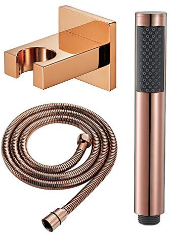 Juego de alcachofa de ducha de mano de alta presión, juego universal de latón con manguera de ducha de acero inoxidable de 1,5 m y soporte de latón