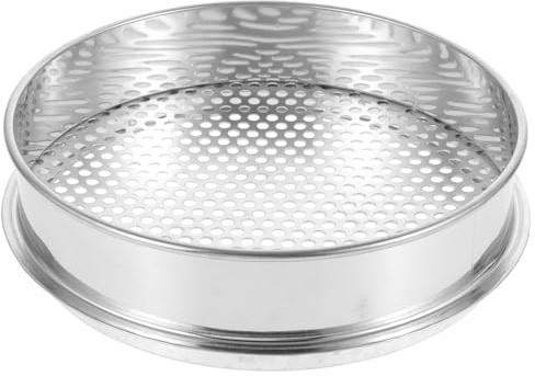 Healifty 8 Inch Round Soil Sieve Garden Soil Sifter with Stackable Design for Outdoor Grading and Layered Filtering