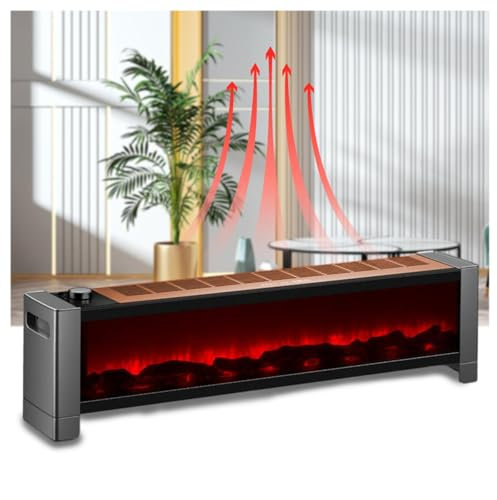 WXJHNYBS 2000W Riscaldamento Florido ， Rumore Basso Fuoco Finto Energia Eolica Regolabile su 2 Livelli, Effetto Fiamma 3D Caminetto Finto per Bagno E Uso Interno