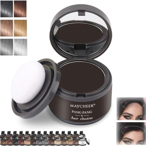 Poudre Cheveux Femme Retouche Racines, Maycheer Ombre Ligne Front, Correcteur Racines Instantané, Densifiant Volumateur Homme Femme, Solution Alopécie, Résultat Naturel Cheveux(6#Dark Maroon)