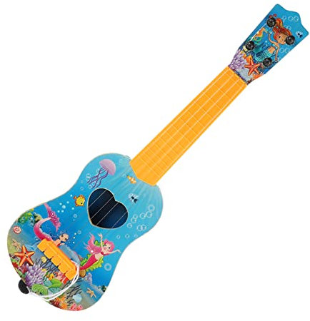 UPKOCH Mini Guitarra De Juguete Musical De Plástico para Niños, Instrumento De Cuerda Educativo, Diseño De Sirena y Unicornio, Tamaño Pequeño, Adecuado para Iniciación y Desarrollo Infantil