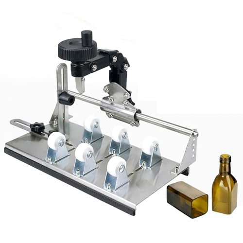 MiBoce Kit De Corte De Botellas De Vidrio DIY, Cortador De Botellas De Vidrio Multifuncional, con Cuchilla Giratoria De 360°, Bloque De Posición Ajustable, Varias Formas De Corte