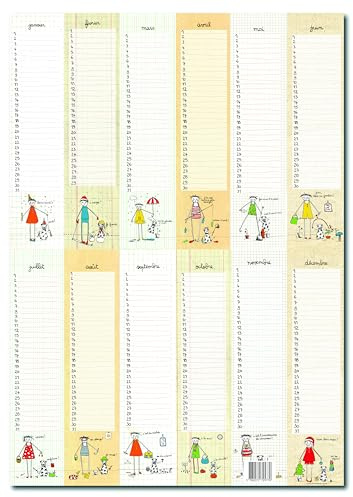 Calendrier perpetuel Anniversaires & dates importantes | Grand poster souple A2 sans année | Inscriptible Multicolore