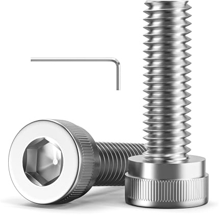 120 Stück M4 x 10 mm Schrauben, Zylinderkopfschrauben mit Innensechskant | Zylinderschrauben, Edelstahl A2 V2A, M4 schrauben Vollgewinde, Edelstahlschrauben mit Innensechskantschlüssel